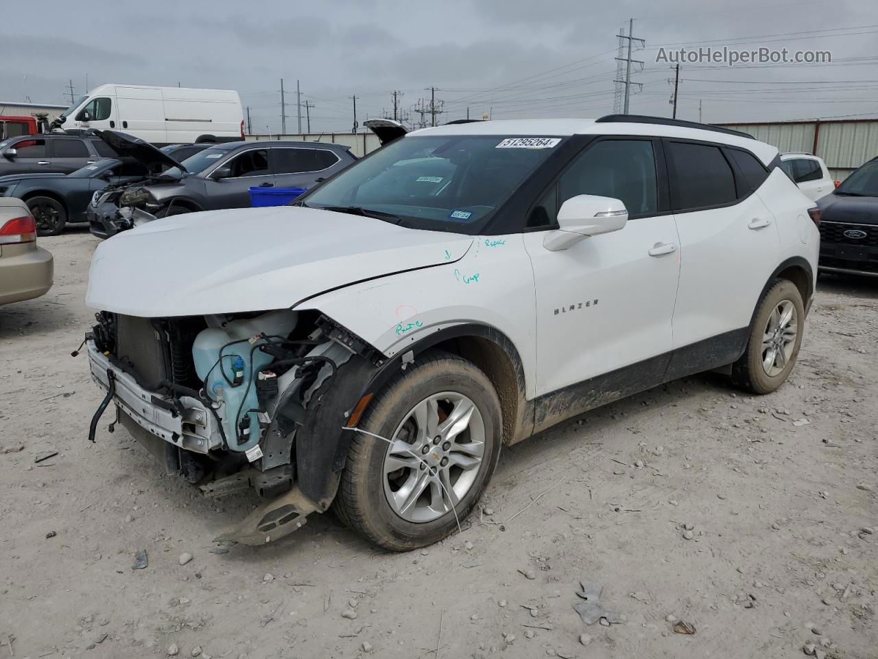 2020 Chevrolet Blazer 3lt White vin: 3GNKBDRS6LS725945