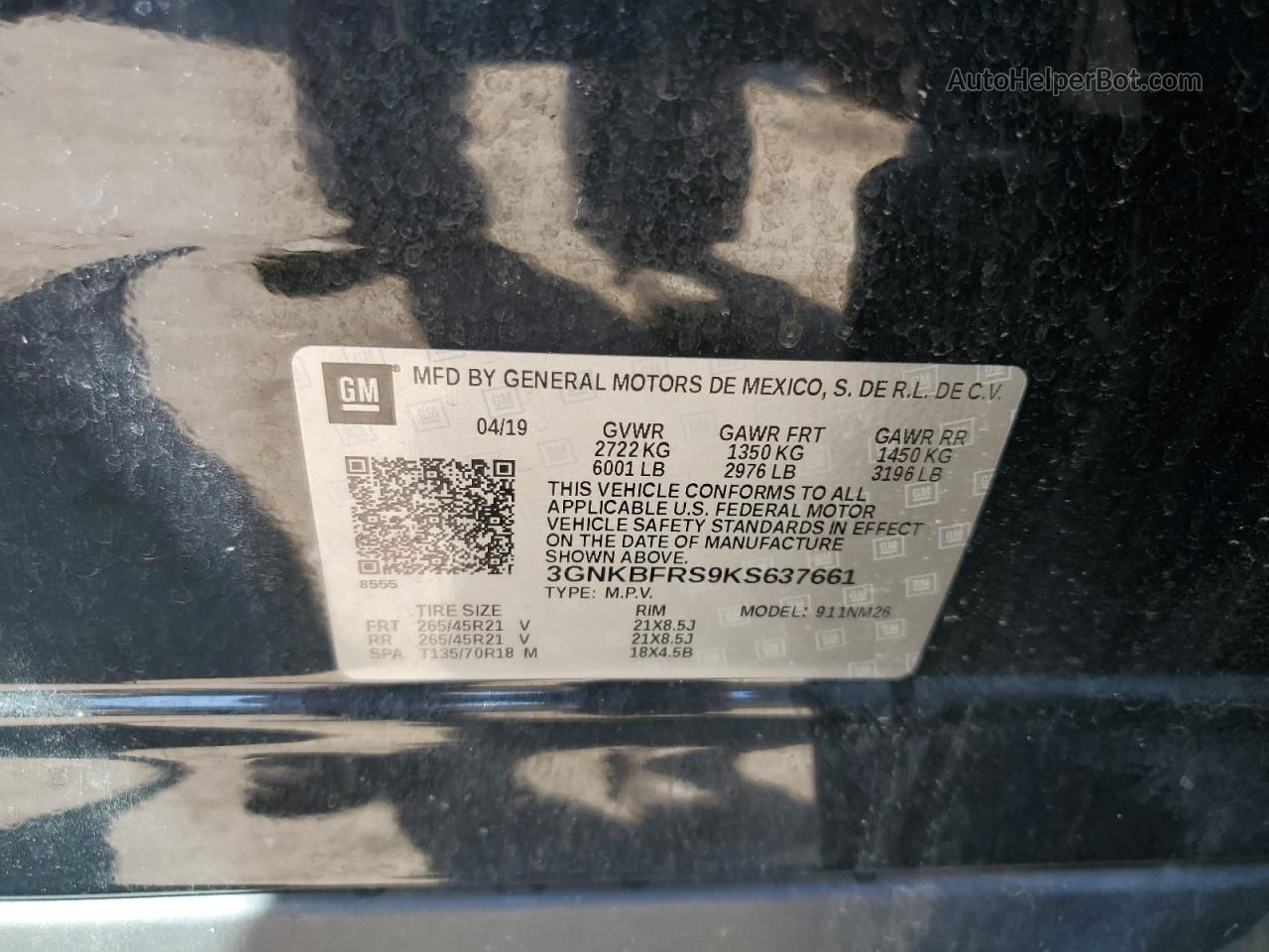 2019 Chevrolet Blazer Premier Black vin: 3GNKBFRS9KS637661