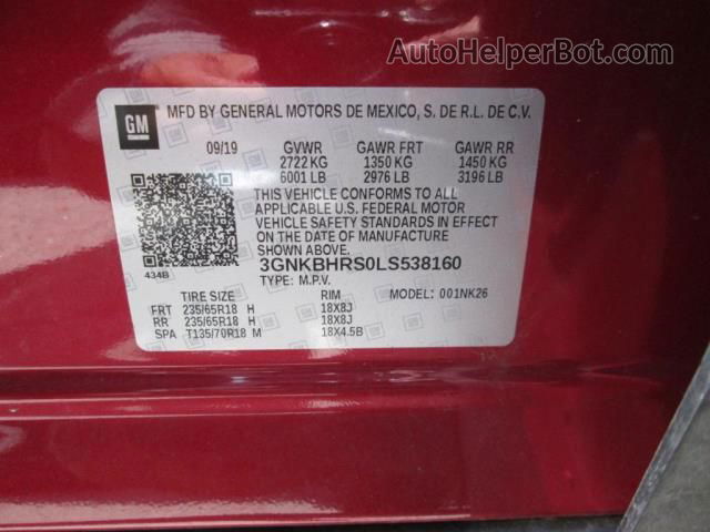 2020 Chevrolet Blazer Lt Red vin: 3GNKBHRS0LS538160