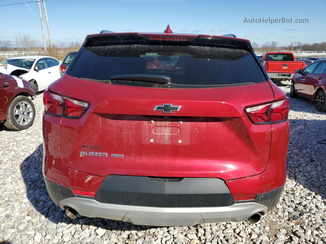 2020 Chevrolet Blazer 3lt Red vin: 3GNKBJRS9LS616250