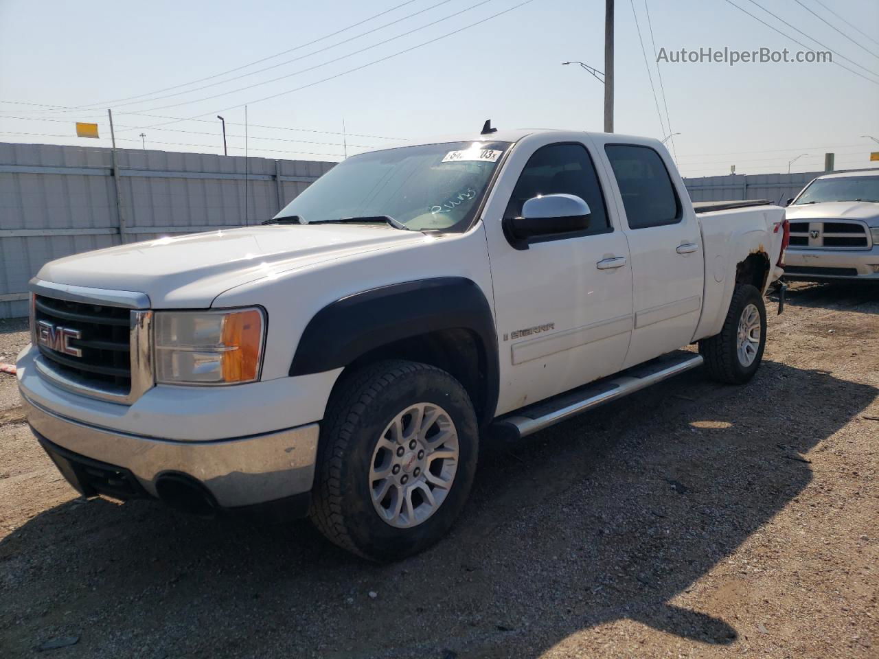 2008 Gmc Sierra K1500 White vin: 3GTEK13J78G280372