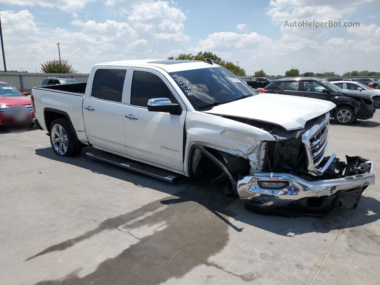 2016 Gmc Sierra C1500 Slt White vin: 3GTP1NEC2GG338694