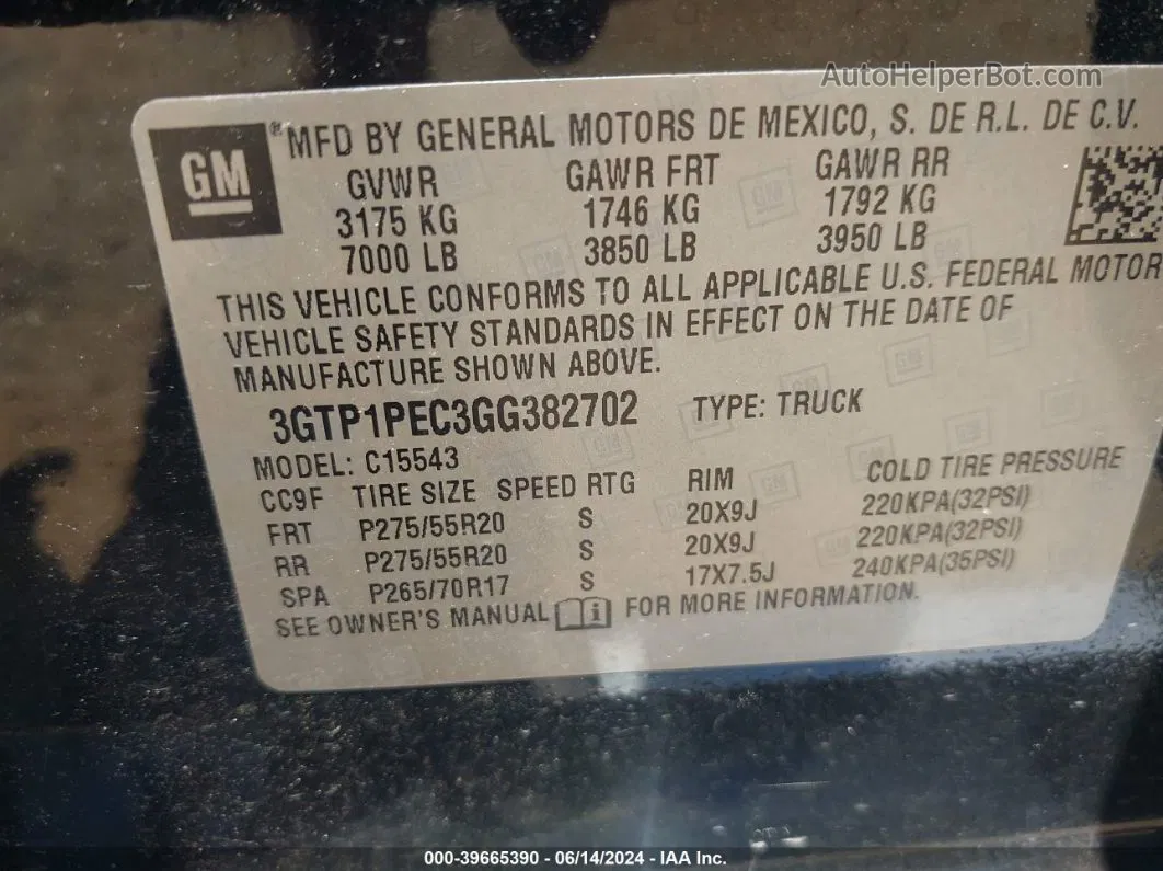 2016 Gmc Sierra 1500 Denali Черный vin: 3GTP1PEC3GG382702