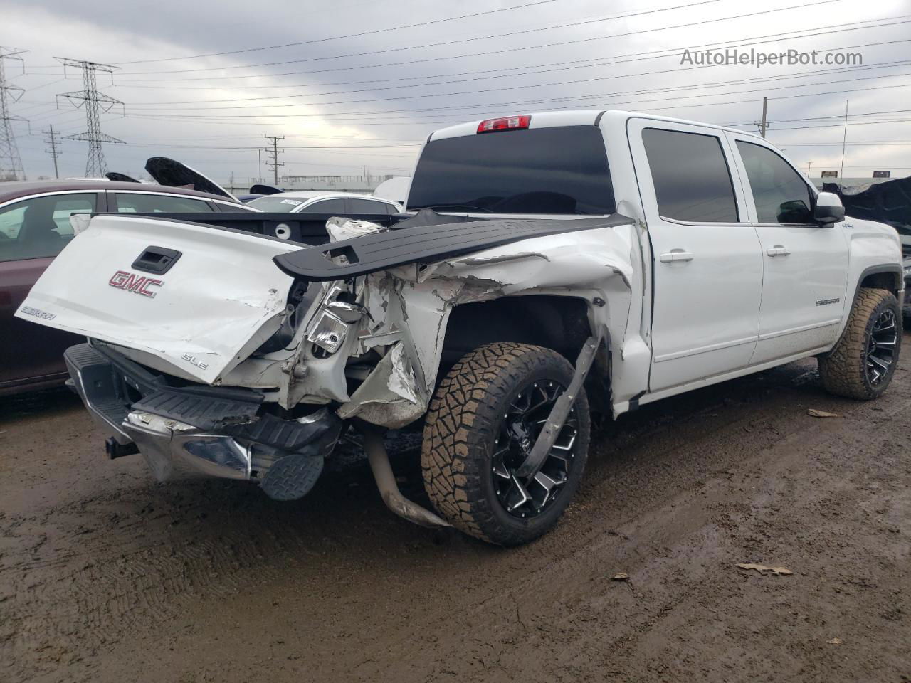 2016 Gmc Sierra K1500 Sle White vin: 3GTU2MEC2GG247158