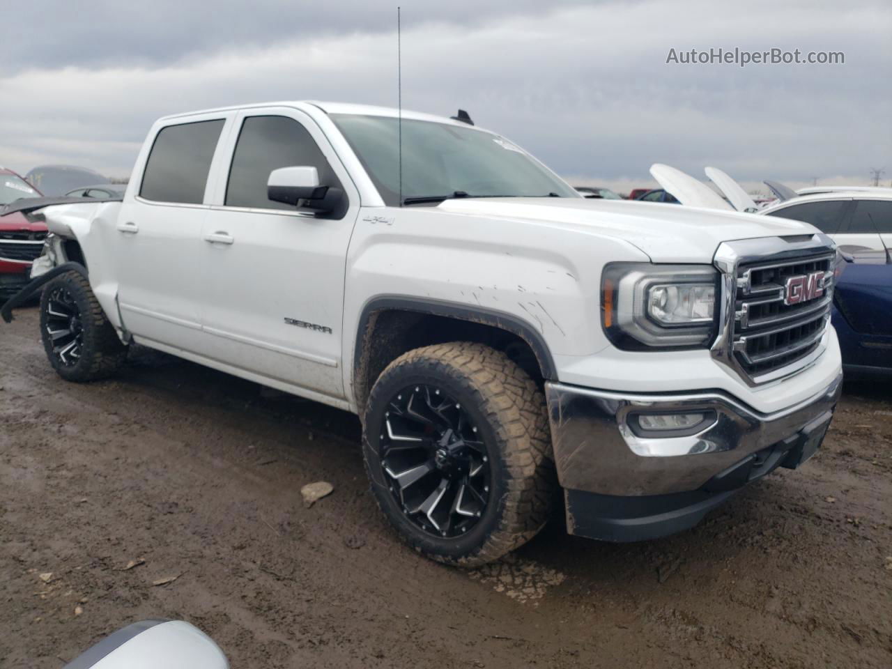 2016 Gmc Sierra K1500 Sle White vin: 3GTU2MEC2GG247158