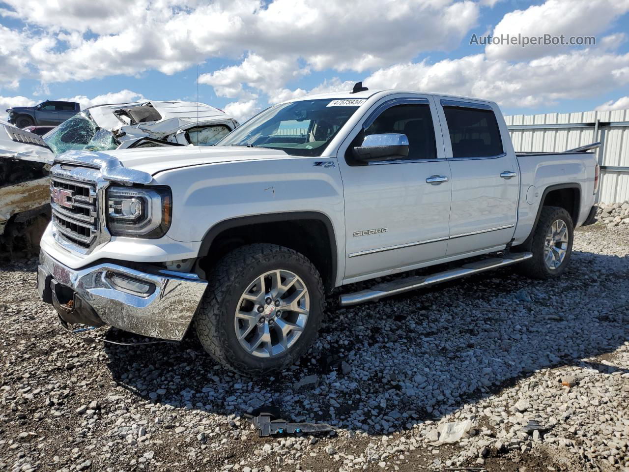 2016 Gmc Sierra K1500 Slt White vin: 3GTU2NEC1GG233144