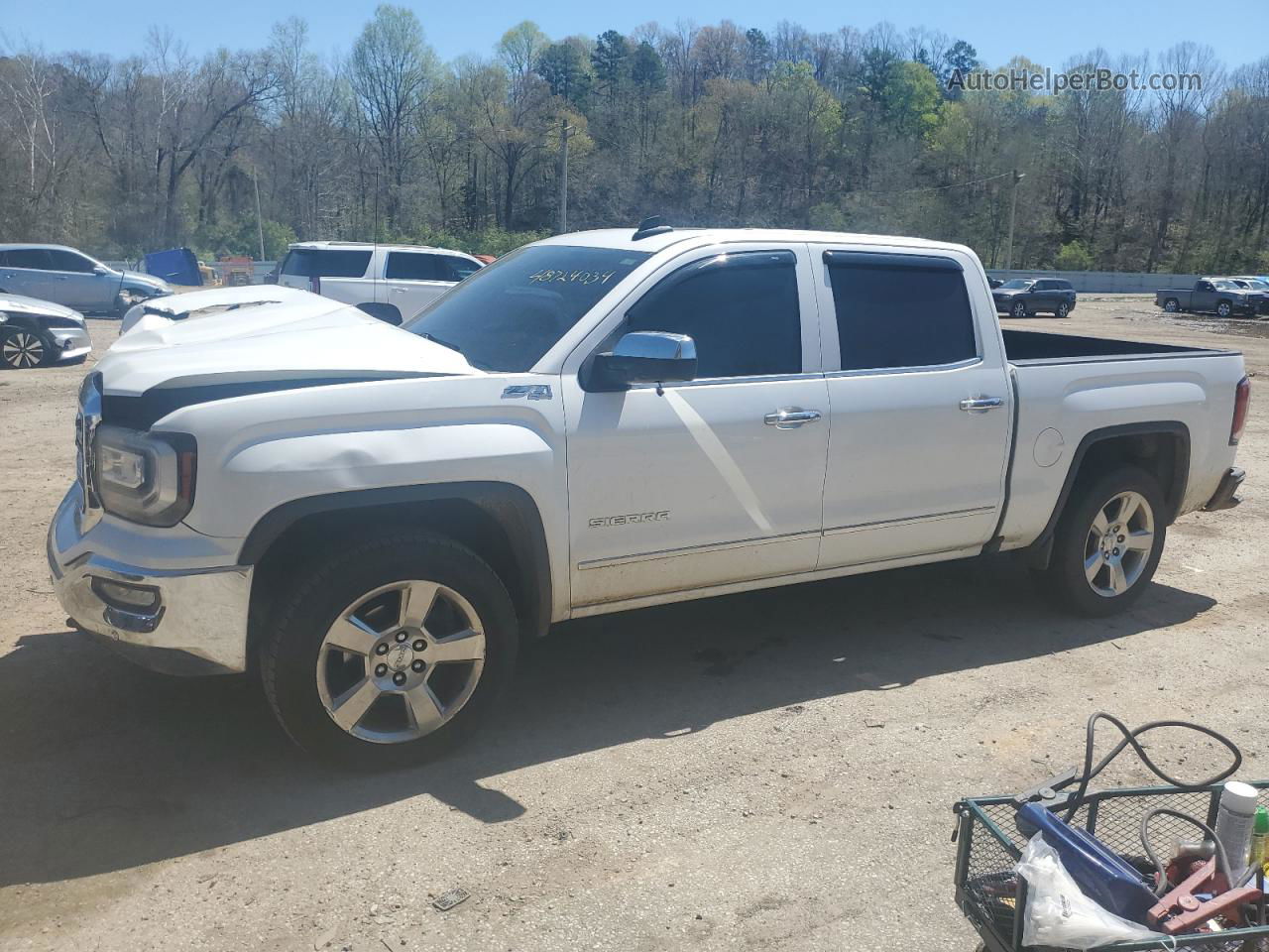 2016 Gmc Sierra K1500 Slt White vin: 3GTU2NEC3GG340406