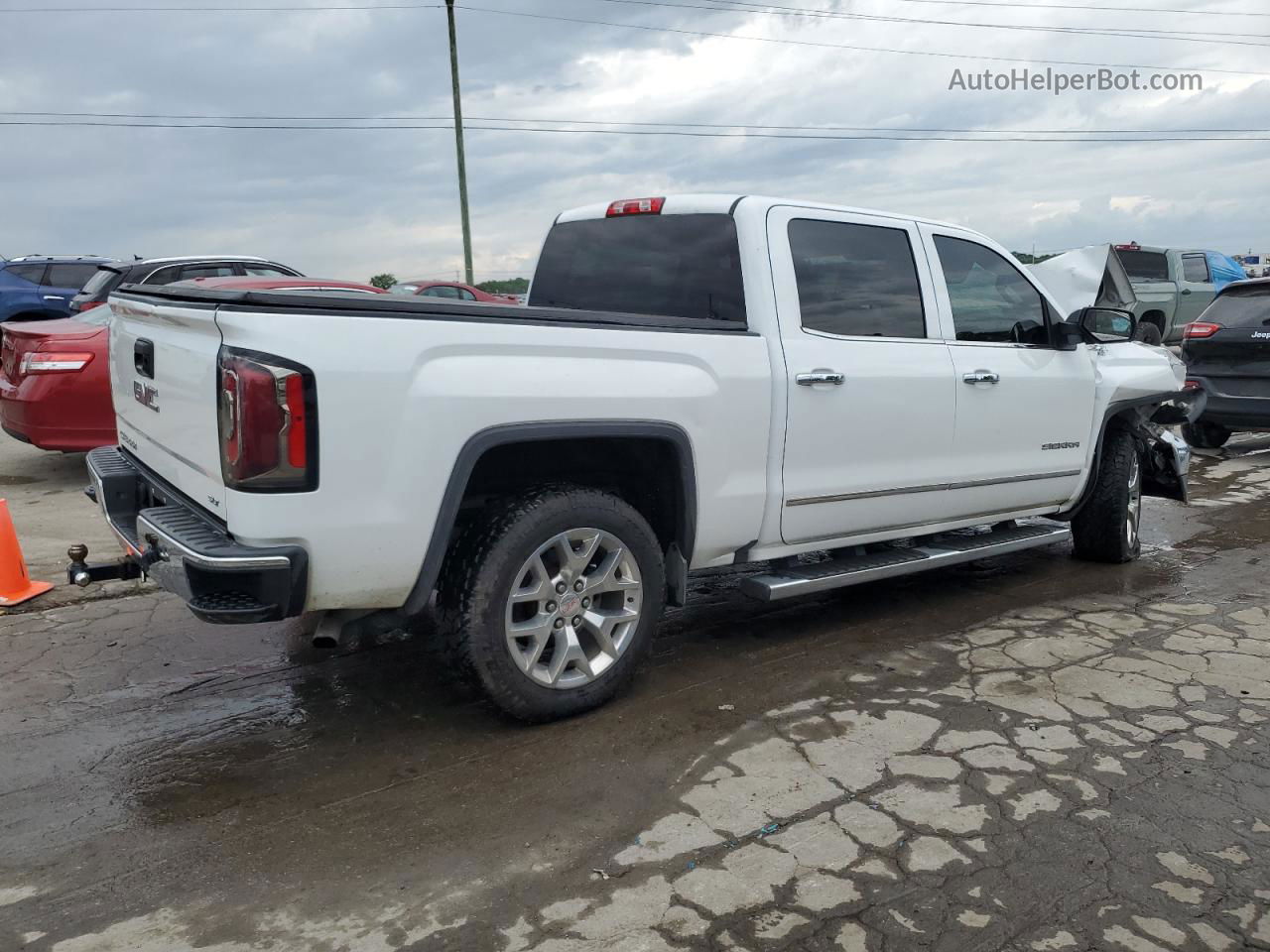 2016 Gmc Sierra K1500 Slt White vin: 3GTU2NEC5GG304717