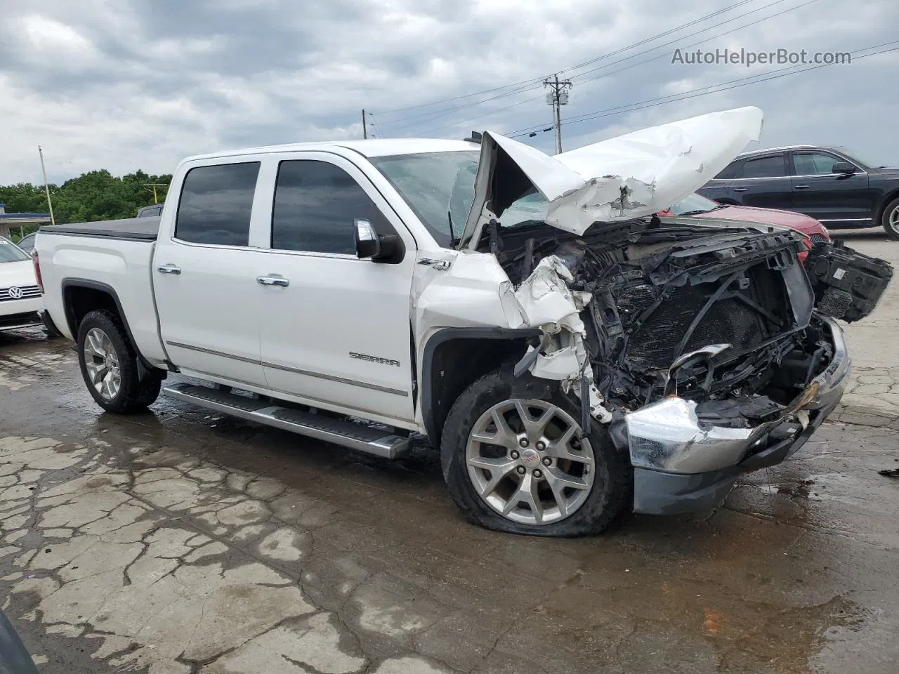 2016 Gmc Sierra K1500 Slt White vin: 3GTU2NEC5GG304717