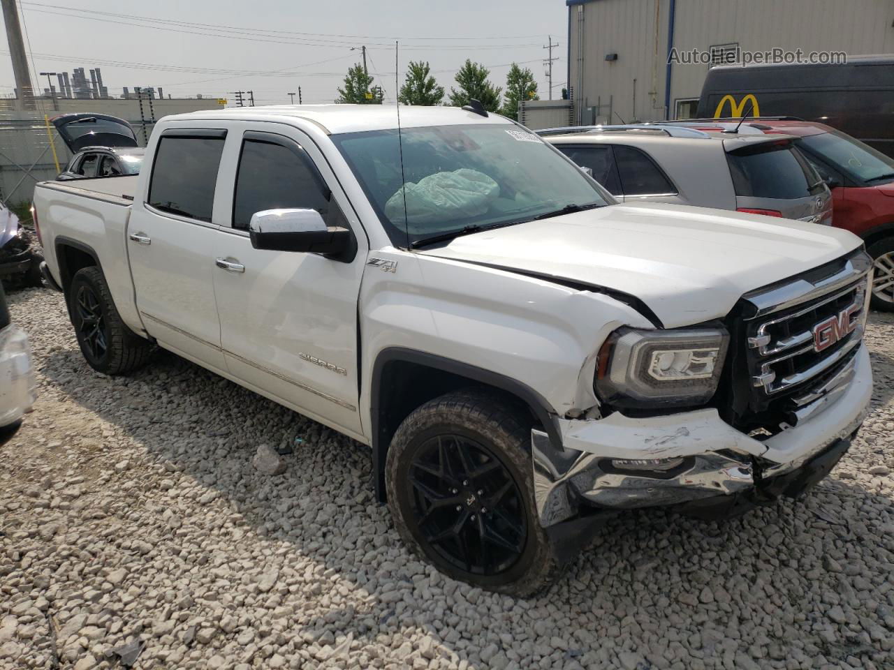 2016 Gmc Sierra K1500 Slt White vin: 3GTU2NEC6GG299897