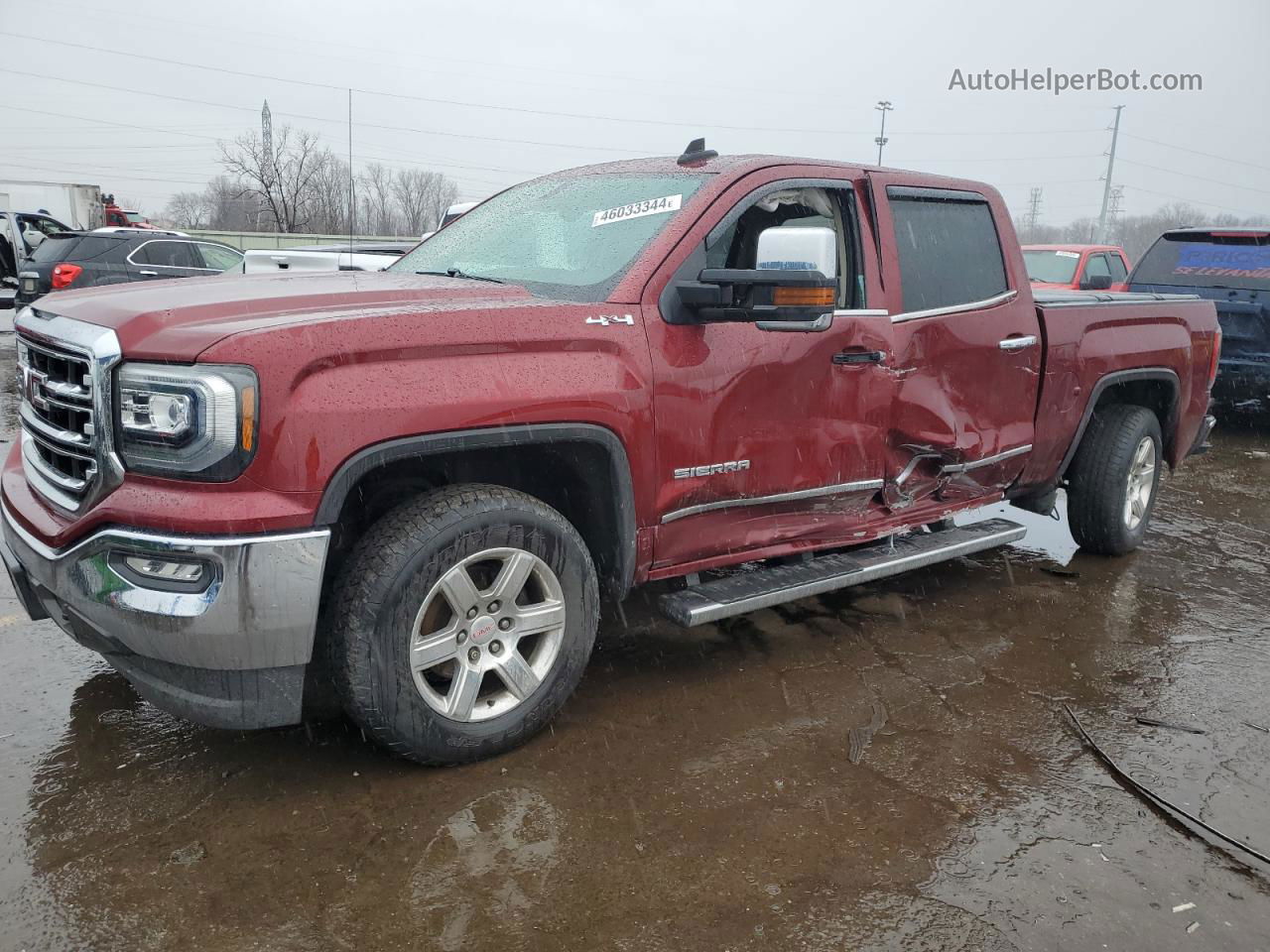 2016 Gmc Sierra K1500 Slt Burgundy vin: 3GTU2NEC7GG151189