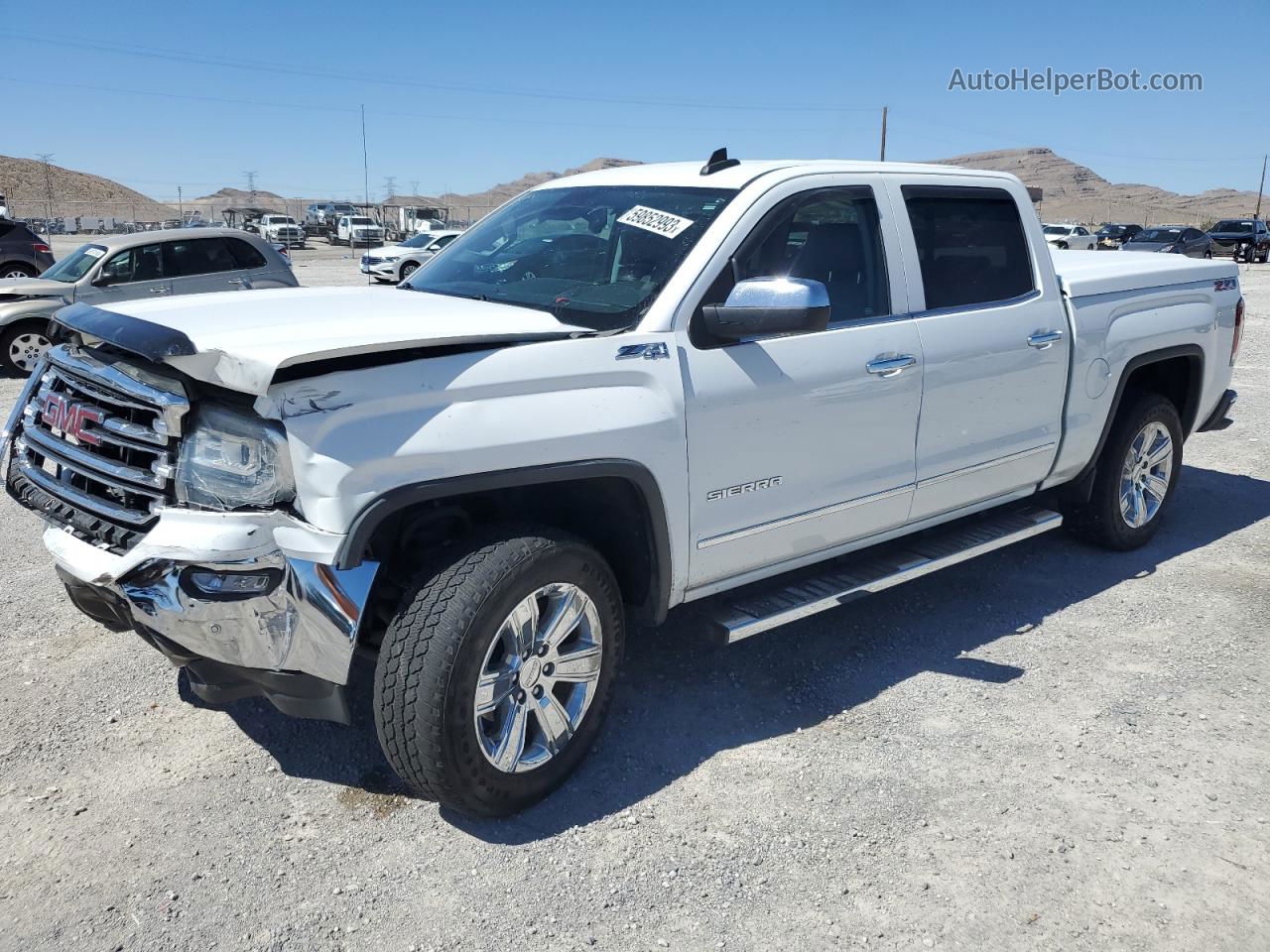 2016 Gmc Sierra K1500 Slt White vin: 3GTU2NEC8GG307336