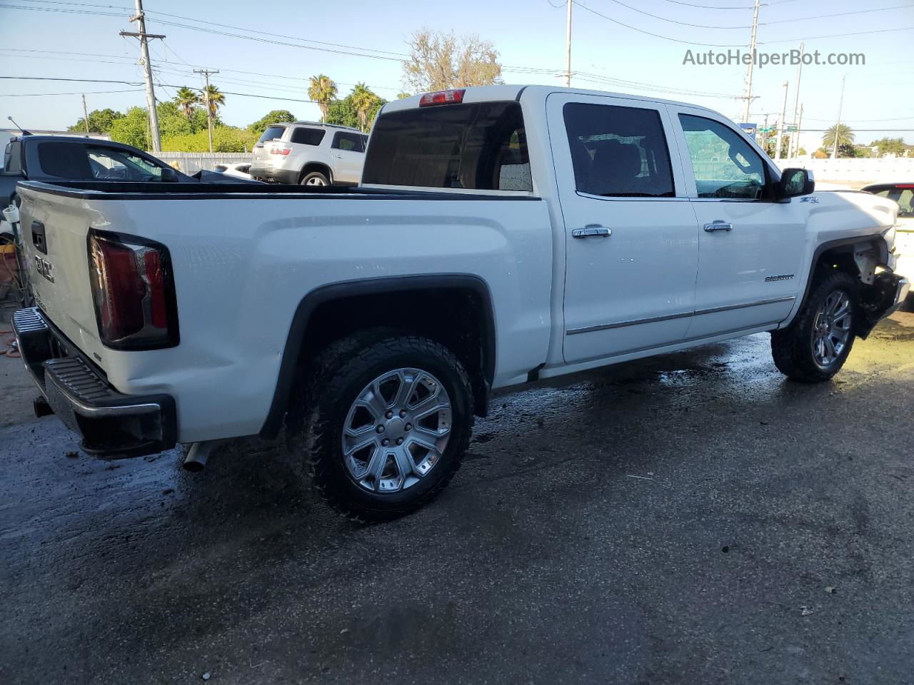 2016 Gmc Sierra K1500 Slt White vin: 3GTU2NEC8GG347819