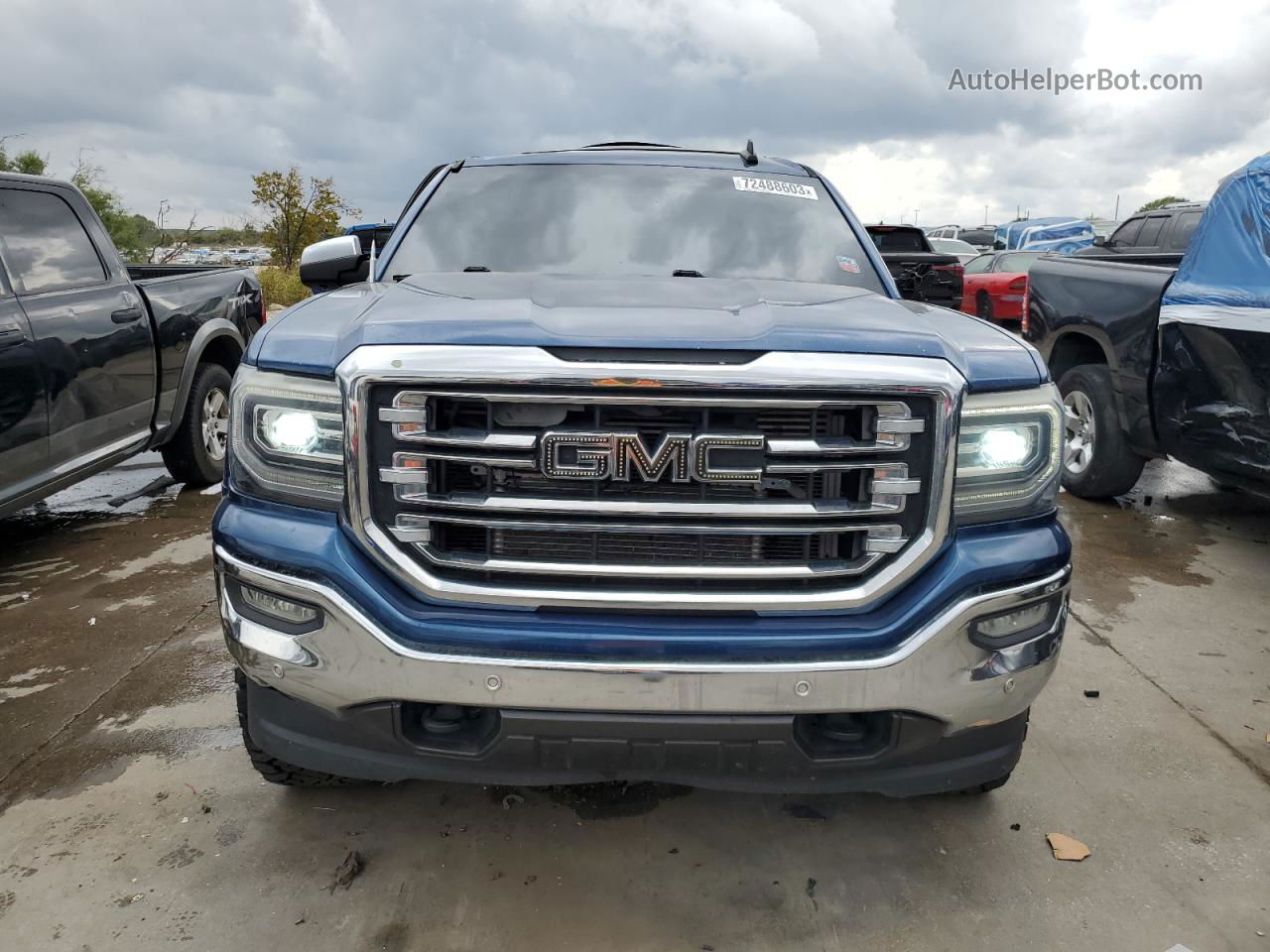 2016 Gmc Sierra K1500 Slt Blue vin: 3GTU2NEC9GG342547