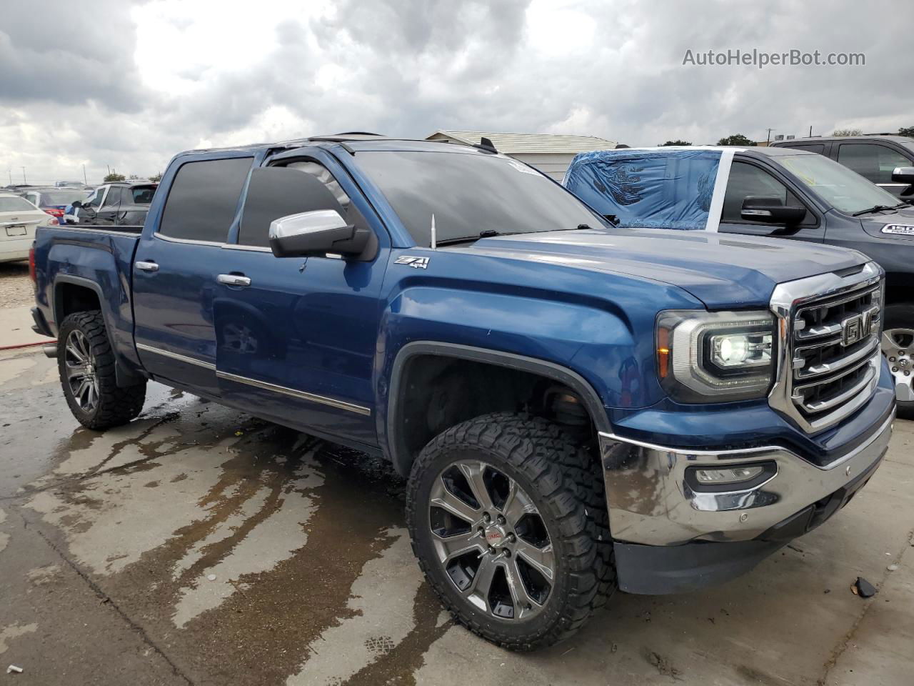 2016 Gmc Sierra K1500 Slt Blue vin: 3GTU2NEC9GG342547