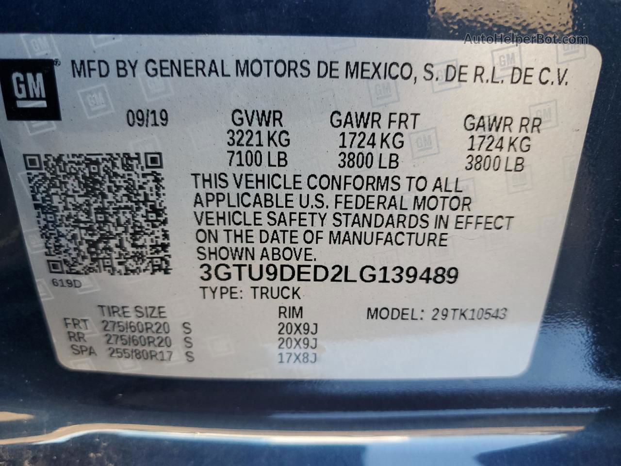 2020 Gmc Sierra K1500 Slt Blue vin: 3GTU9DED2LG139489