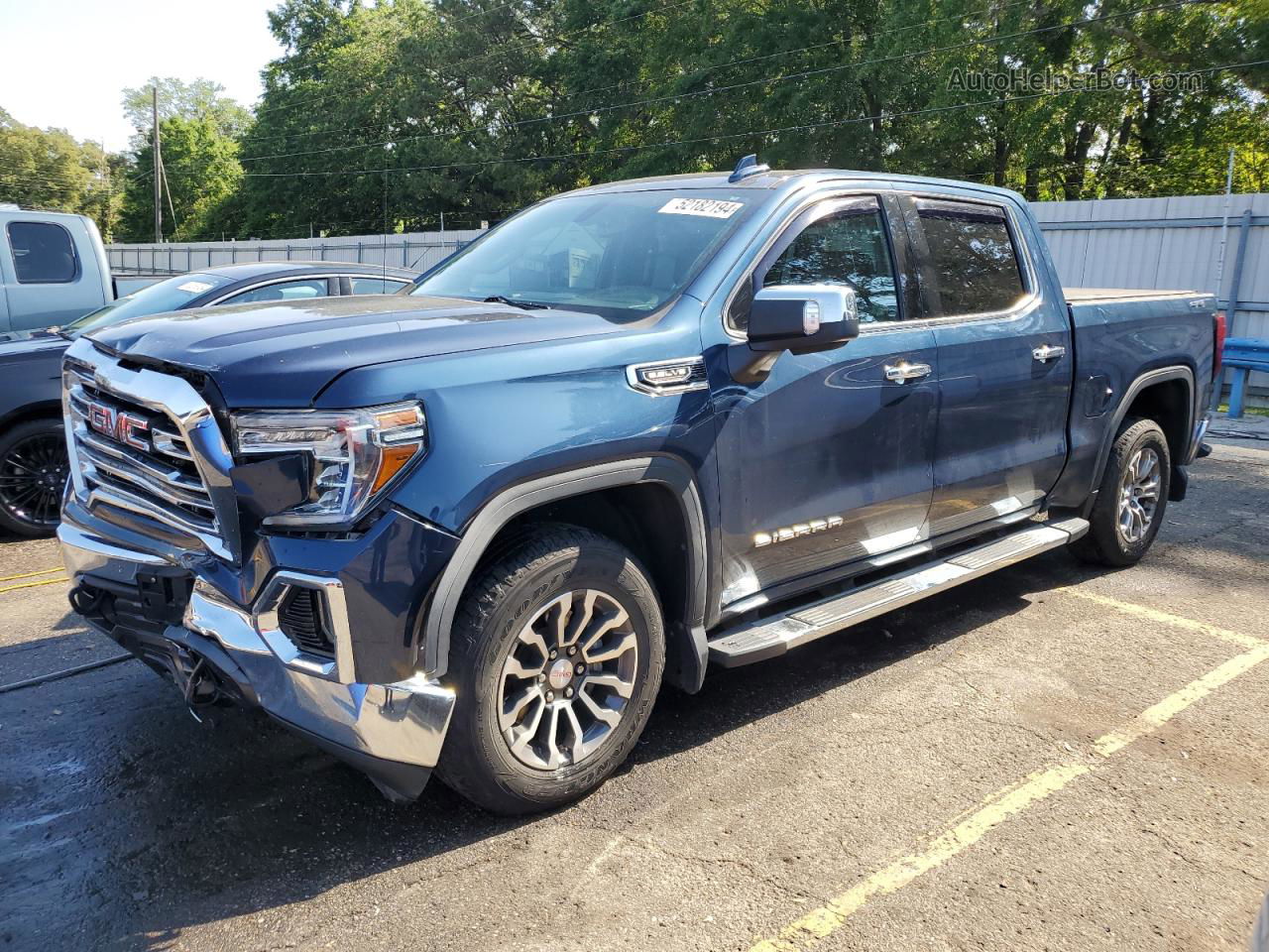 2020 Gmc Sierra K1500 Slt Blue vin: 3GTU9DEDXLG100407