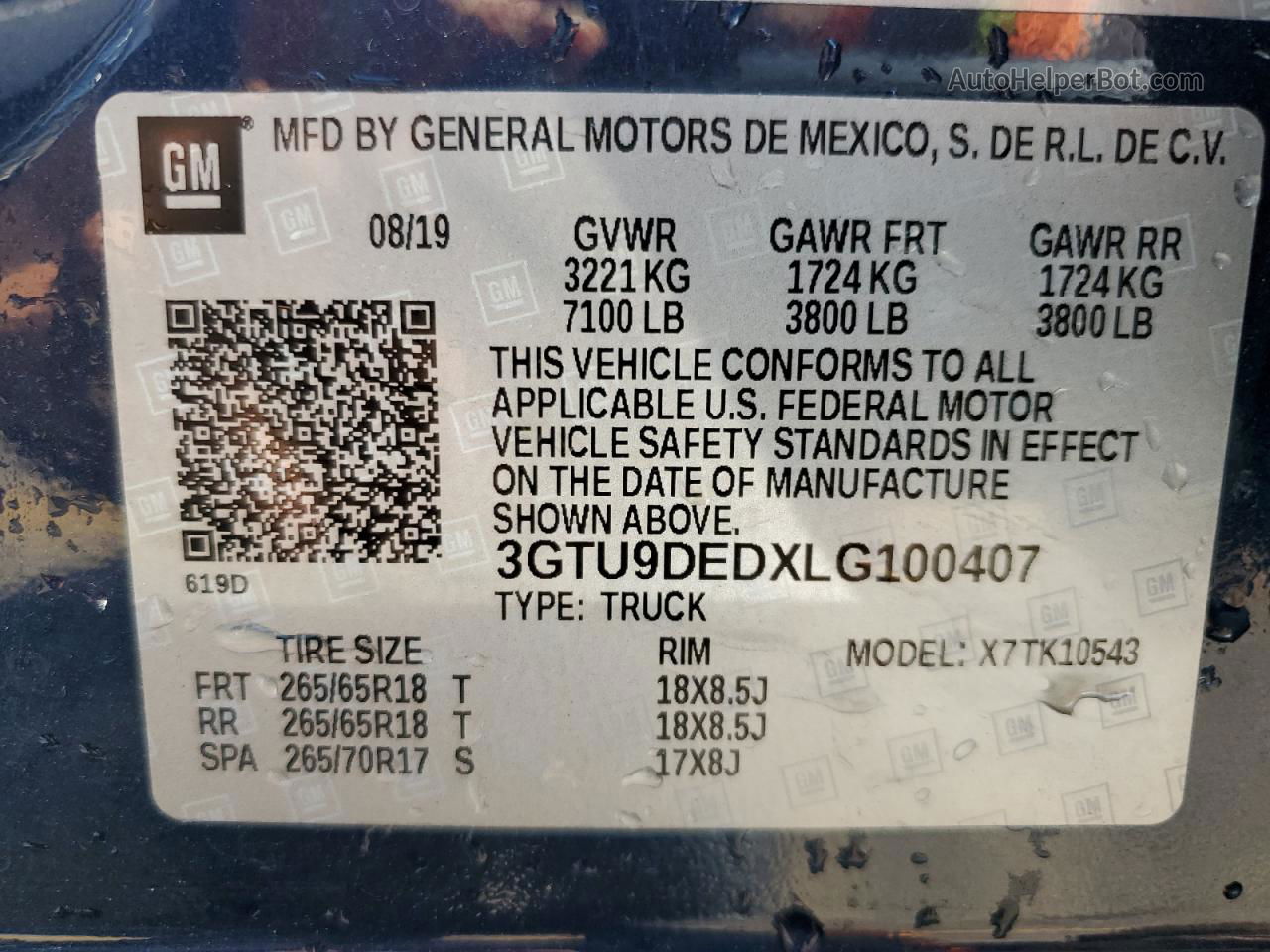 2020 Gmc Sierra K1500 Slt Blue vin: 3GTU9DEDXLG100407