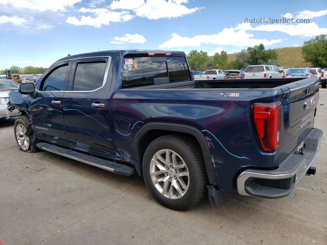 2020 Gmc Sierra K1500 Slt Blue vin: 3GTU9DET5LG199368