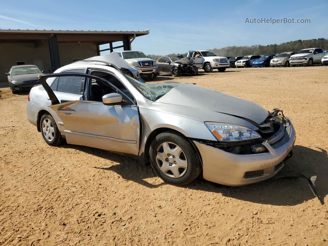 2007 Honda Accord Lx Silver vin: 3HGCM56407G705784