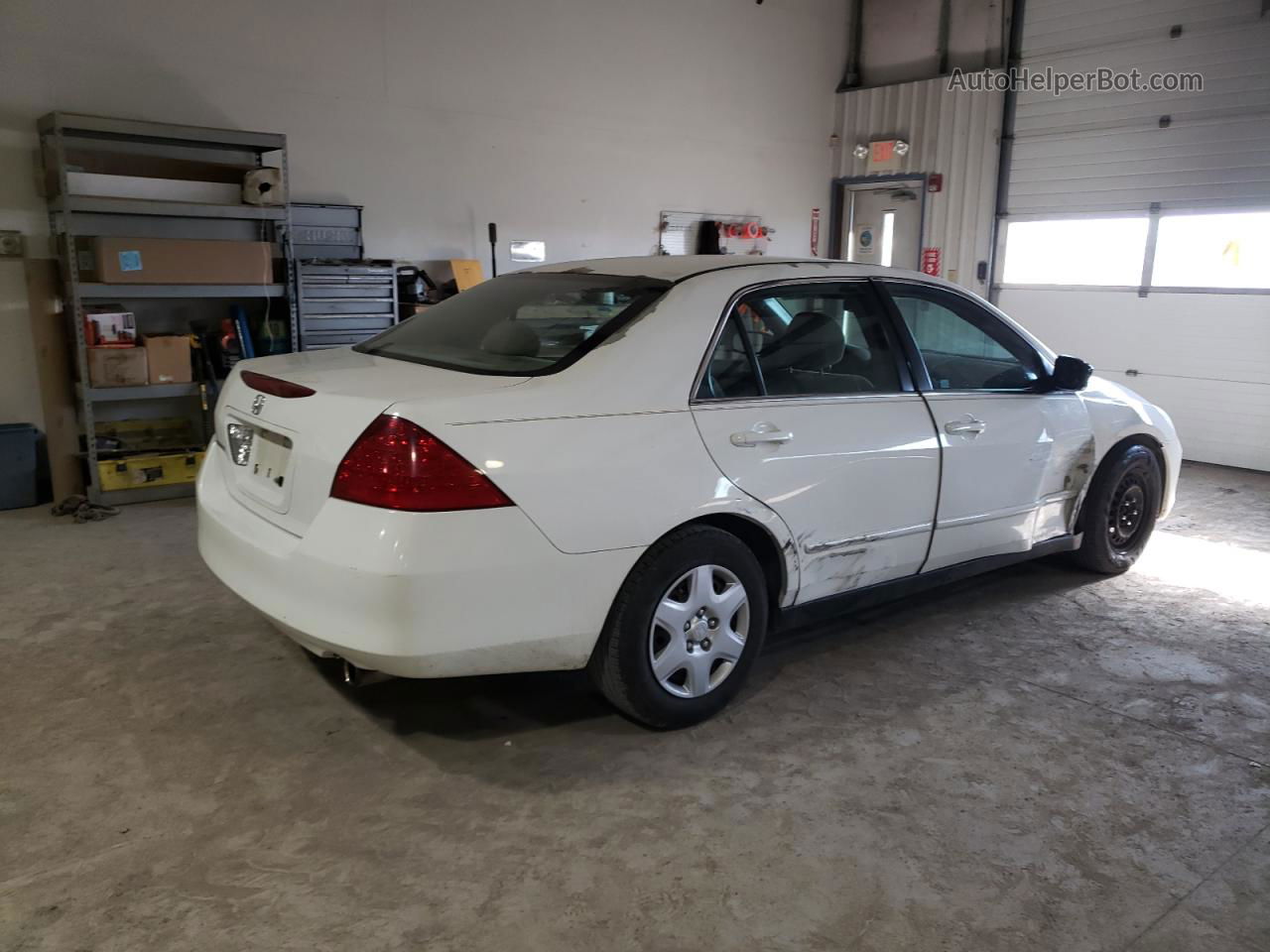 2007 Honda Accord Lx White vin: 3HGCM56437G710199