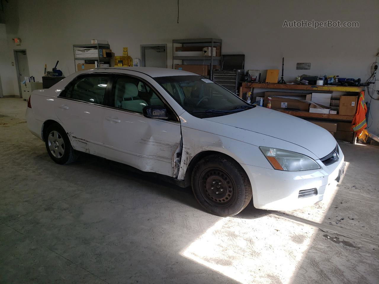 2007 Honda Accord Lx White vin: 3HGCM56437G710199