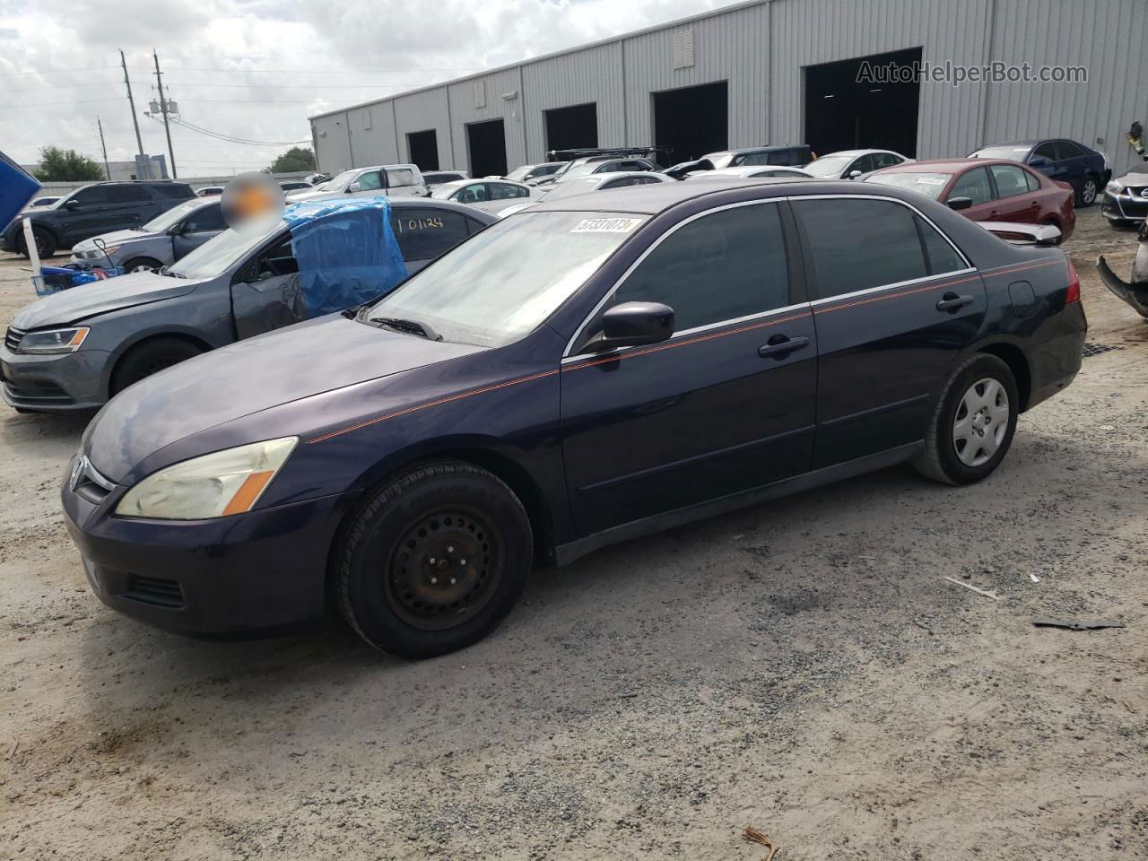 2007 Honda Accord Lx Синий vin: 3HGCM56447G710406