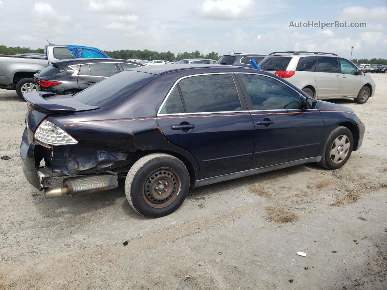 2007 Honda Accord Lx Синий vin: 3HGCM56447G710406