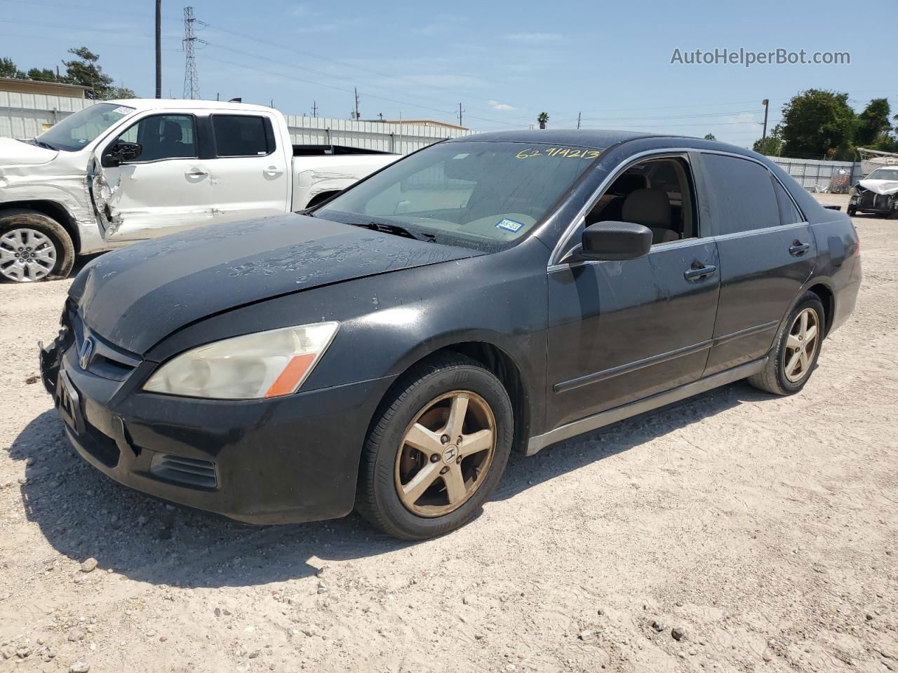 2007 Honda Accord Lx Black vin: 3HGCM56457G702847