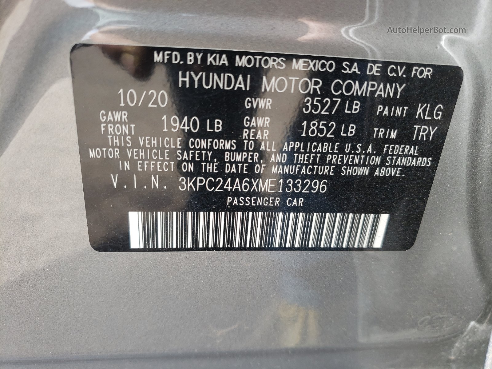 2021 Hyundai Accent Se Silver vin: 3KPC24A6XME133296