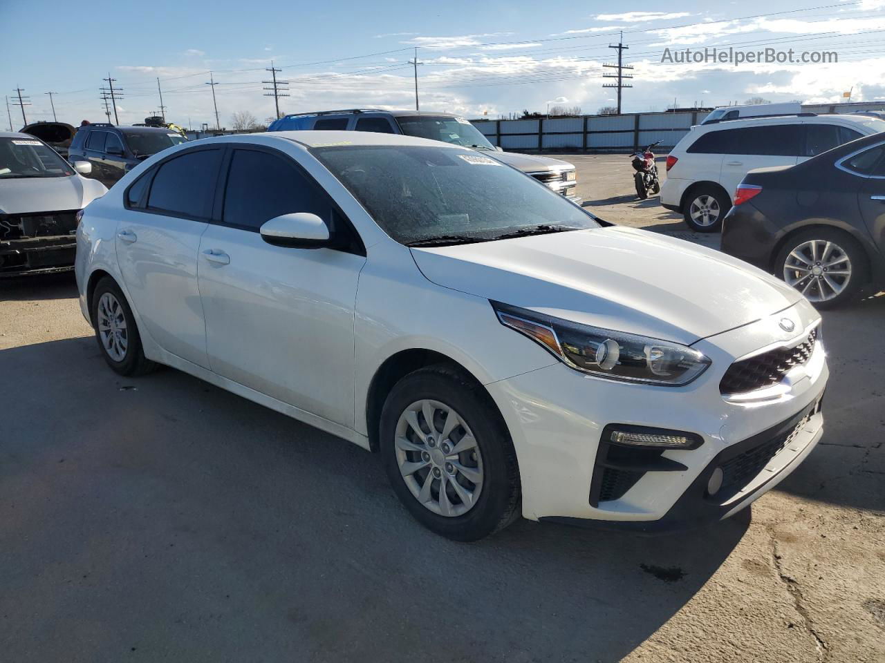 2020 Kia Forte Fe White vin: 3KPF24AD1LE144214