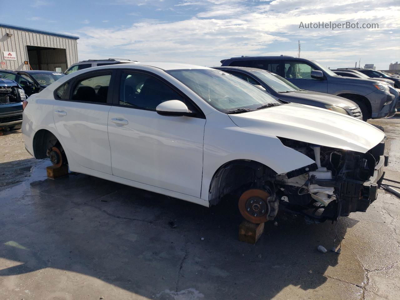 2020 Kia Forte Fe White vin: 3KPF24AD7LE143584