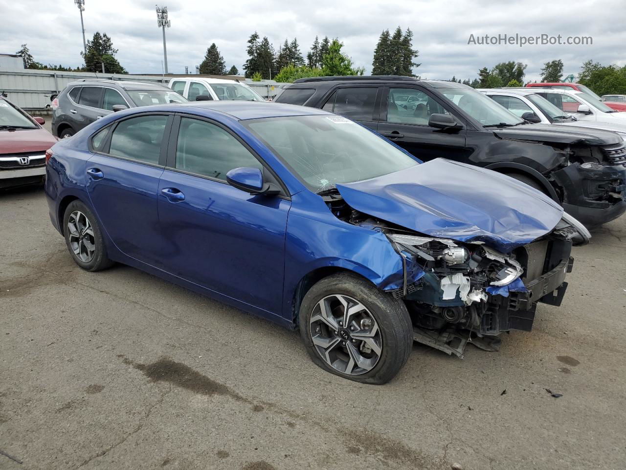 2020 Kia Forte Fe Синий vin: 3KPF24ADXLE182833