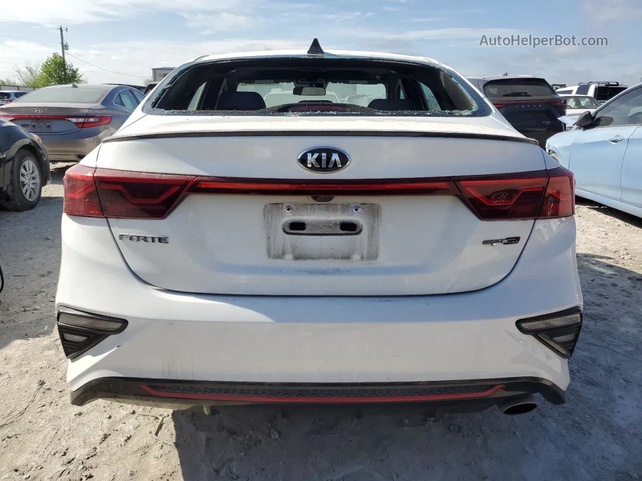 2020 Kia Forte Gt Line White vin: 3KPF34AD2LE157843