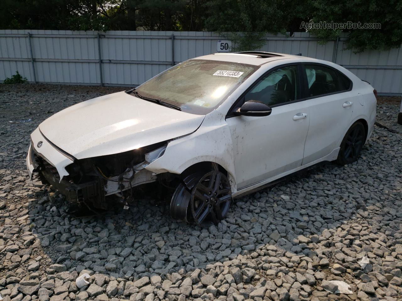 2020 Kia Forte Gt Line White vin: 3KPF34AD5LE158680