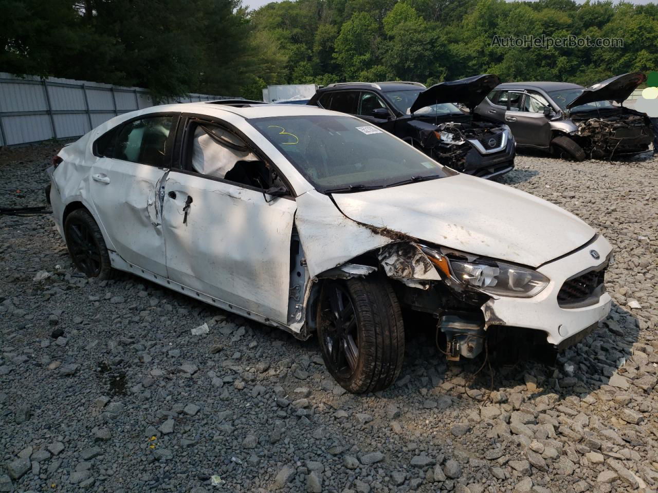 2020 Kia Forte Gt Line White vin: 3KPF34AD5LE158680