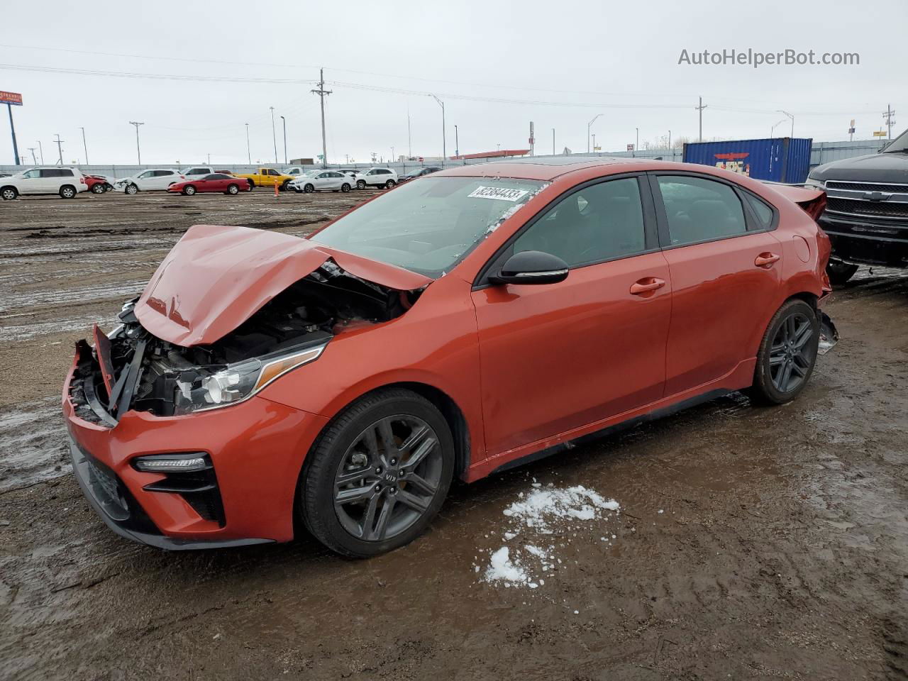 2020 Kia Forte Gt Line Оранжевый vin: 3KPF34AD6LE137756