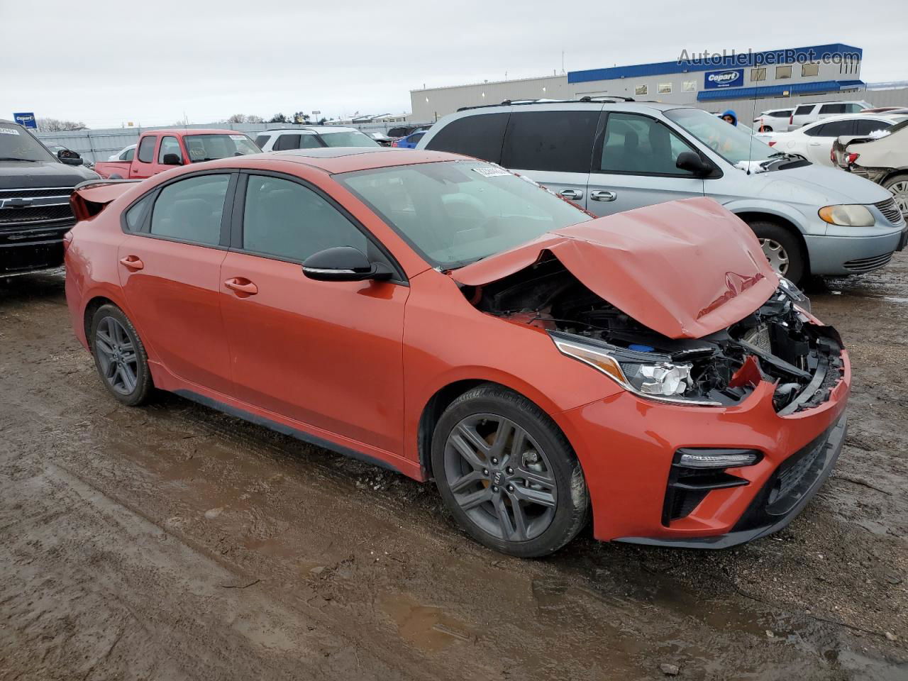 2020 Kia Forte Gt Line Orange vin: 3KPF34AD6LE137756