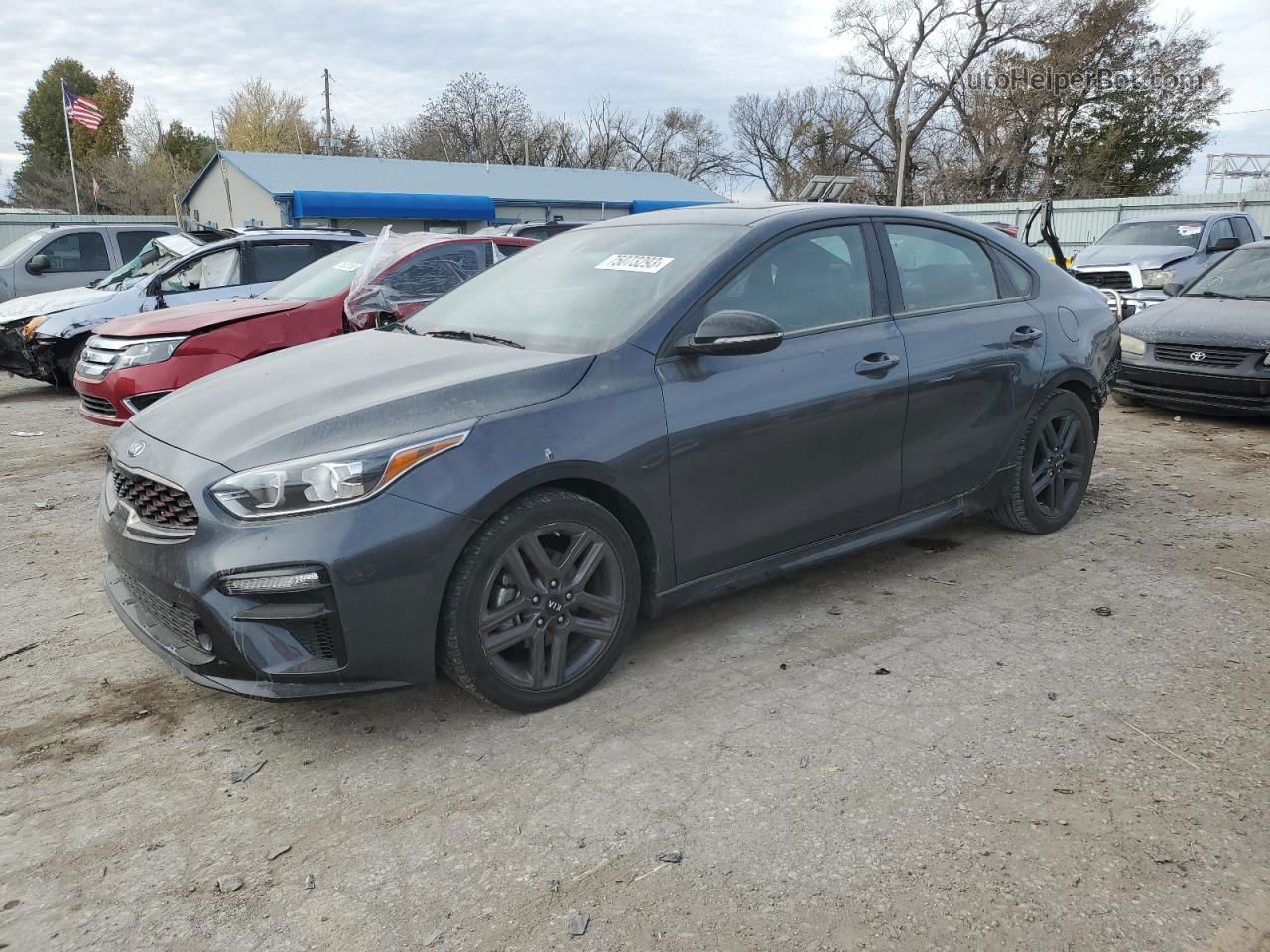 2020 Kia Forte Gt Line Gray vin: 3KPF34AD6LE228218