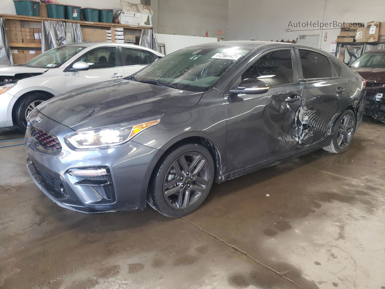 2020 Kia Forte Gt Line Gray vin: 3KPF34AD7LE178607