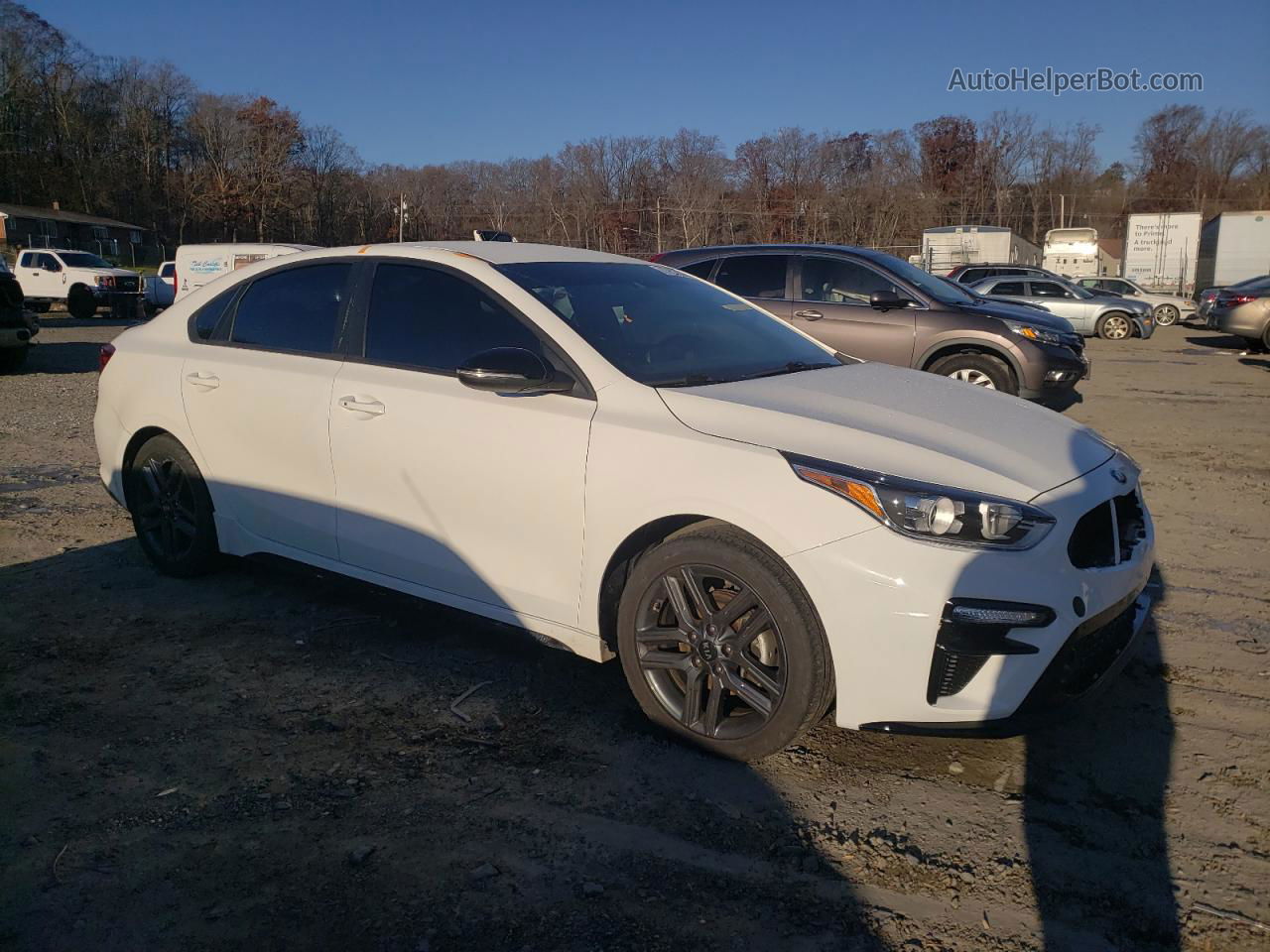 2020 Kia Forte Gt Line White vin: 3KPF34AD7LE257548