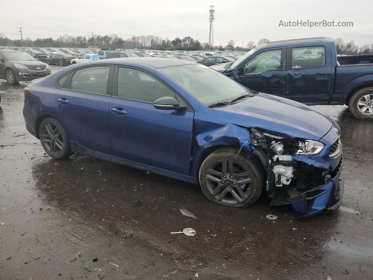 2020 Kia Forte Gt Line Blue vin: 3KPF34ADXLE160845