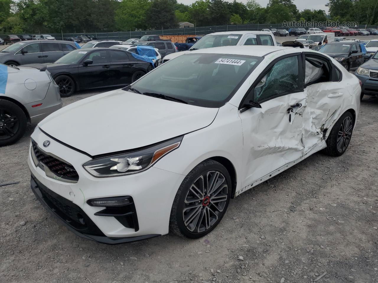 2020 Kia Forte Gt White vin: 3KPF44AC7LE230810