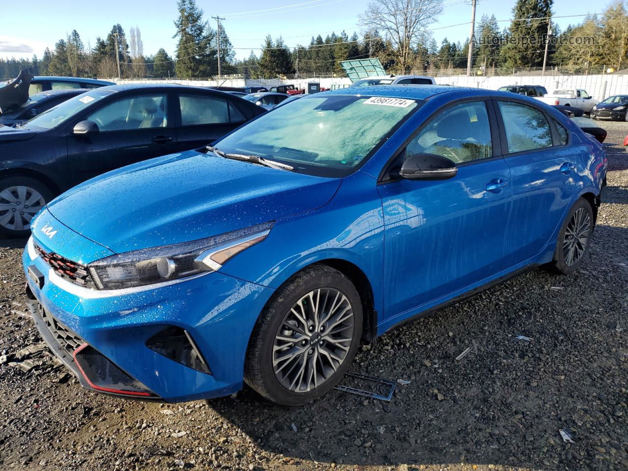 2023 Kia Forte Gt Line Синий vin: 3KPF54AD3PE587154