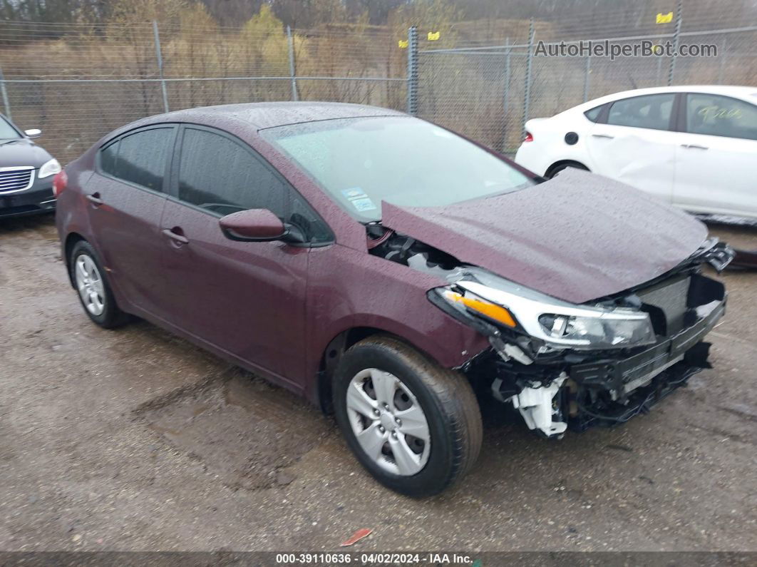 2017 Kia Forte Lx Maroon vin: 3KPFK4A70HE048740