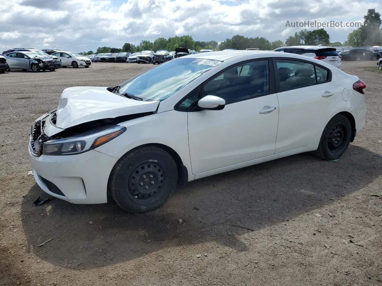 2017 Kia Forte Lx White vin: 3KPFK4A70HE055008