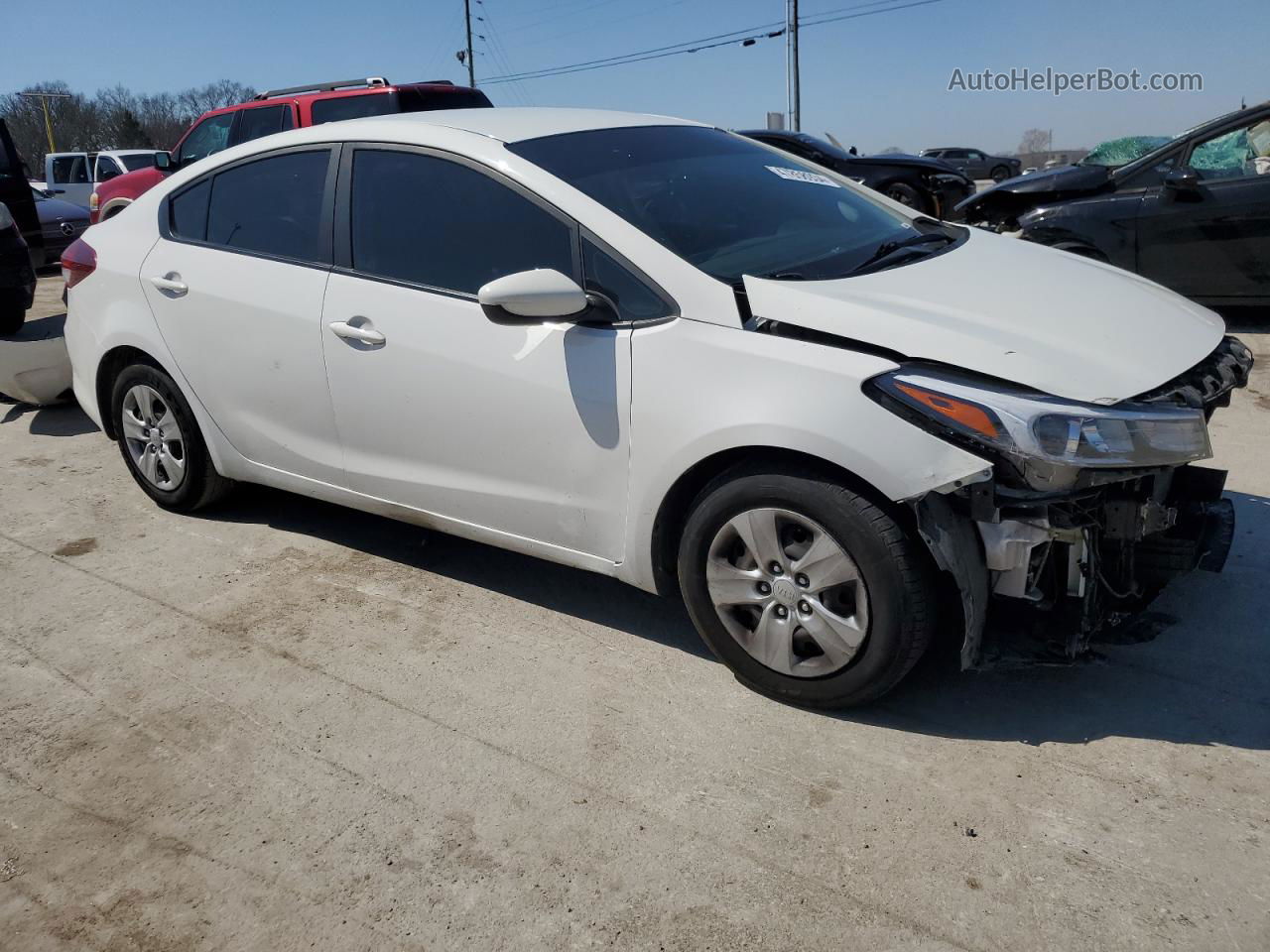 2017 Kia Forte Lx White vin: 3KPFK4A71HE081942