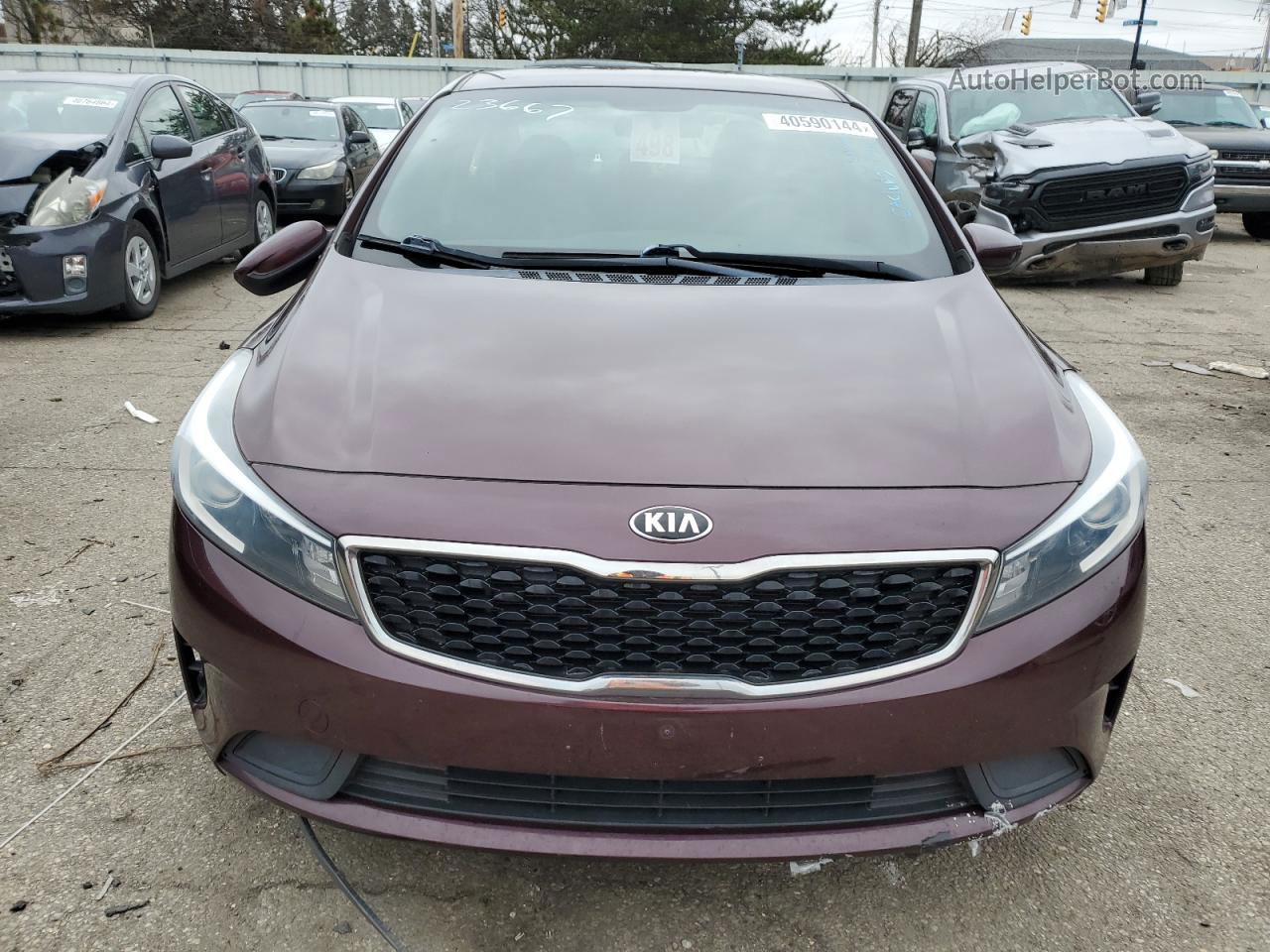 2017 Kia Forte Lx Maroon vin: 3KPFK4A72HE064258