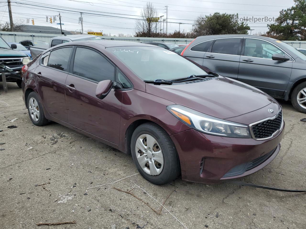 2017 Kia Forte Lx Maroon vin: 3KPFK4A72HE064258