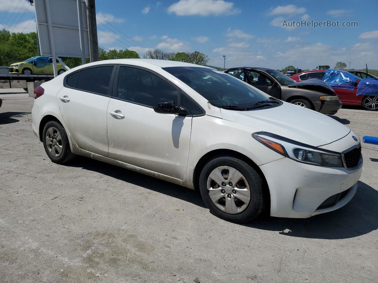 2017 Kia Forte Lx White vin: 3KPFK4A72HE122336